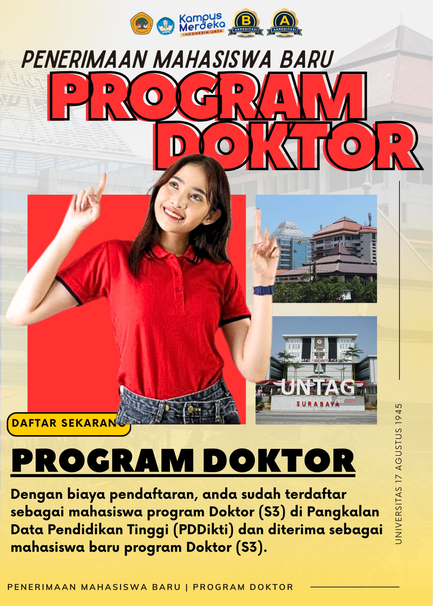 Program Subsidi Beasuswa S3 Untag Surabaya